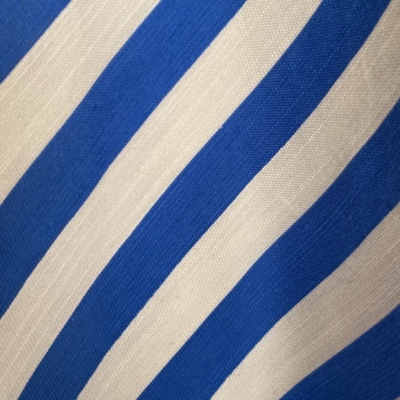 Talbots cotton a-line cream blue chevron lined skirt size 4 Petite - Picture 3 of 8